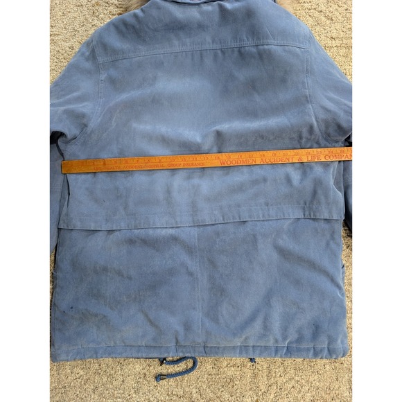 Bromley Sport women's blue insulated parka jacket with a faux fur snap-on hood L - Picture 6 of 10